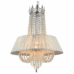 Подвесной светильник ST-Luce Подвесной светильник ST-LuceС 1 плафоном<br>Артикул - SL355.103.10,Бренд - ST-Luce (Китай),Коллекция - Coperto,Гарантия, месяцы - 24,Высота, мм - 1200,Диаметр, мм - 530,Размер упаковки, мм - 580x580x340,Тип лампы - галогеновая,Общее кол-во ламп - 10,Напряжение питания лампы, В - 220,Максимальная мощность лампы, Вт - 40,Лампы в комплекте - галогеновые G9,Цвет плафонов и подвесок - неокрашенный, серый,Тип поверхности плафонов - матовый, прозрачный,Материал плафонов и подвесок - текстиль, хрусталь,Цвет арматуры - хром,Тип поверхности арматуры - глянцевый,Материал арматуры - металл,Возможность подлючения диммера - можно,Форма и тип колбы - пальчиковая,Тип цоколя лампы - G9,Класс электробезопасности - I,Общая мощность, Вт - 400,Степень пылевлагозащиты, IP - 20,Диапазон рабочих температур - комнатная температура,Дополнительные параметры - способ крепления светильника к потолку - на крюке, регулируется по высоте<br>