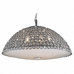 Подвесной светильник Odeon Light Подвесной светильник Odeon LightС 1 плафоном<br>Артикул - OD_2751_5,Бренд - Odeon Light (Италия),Коллекция - Lotte,Гарантия, месяцы - 24,Время изготовления, дней - 1,Высота, мм - 1470,Диаметр, мм - 390,Тип лампы - галогеновая,Общее кол-во ламп - 5,Напряжение питания лампы, В - 220,Максимальная мощность лампы, Вт - 42,Лампы в комплекте - галогеновые G9,Цвет плафонов и подвесок - белый с рисунком, неокрашенный, хром,Тип поверхности плафонов - матовый, прозрачный,Материал плафонов и подвесок - металл, стекло, хрусталь,Цвет арматуры - хром,Тип поверхности арматуры - глянцевый,Материал арматуры - металл,Возможность подлючения диммера - можно,Форма и тип колбы - пальчиковая,Тип цоколя лампы - G9,Класс электробезопасности - I,Общая мощность, Вт - 210,Степень пылевлагозащиты, IP - 20,Диапазон рабочих температур - комнатная температура<br>