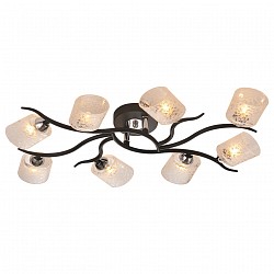 Потолочная люстра IDLamp Потолочная люстра IDLampБолее 6 ламп<br>Артикул - ID_207_8PF-Black,Бренд - IDLamp (Италия),Коллекция - 207,Высота, мм - 110,Тип лампы - галогеновая,Общее кол-во ламп - 8,Напряжение питания лампы, В - 220,Максимальная мощность лампы, Вт - 40,Лампы в комплекте - галогеновые G9,Цвет плафонов и подвесок - белый с рисунком,Тип поверхности плафонов - матовый,Материал плафонов и подвесок - стекло,Цвет арматуры - хром, черный,Тип поверхности арматуры - глянцевый, матовый,Материал арматуры - металл,Возможность подлючения диммера - можно,Форма и тип колбы - пальчиковая,Тип цоколя лампы - G9,Класс электробезопасности - I,Общая мощность, Вт - 320,Степень пылевлагозащиты, IP - 20,Диапазон рабочих температур - комнатная температура,Дополнительные параметры - способ крепления светильника к потолку – на монтажной пластине<br>